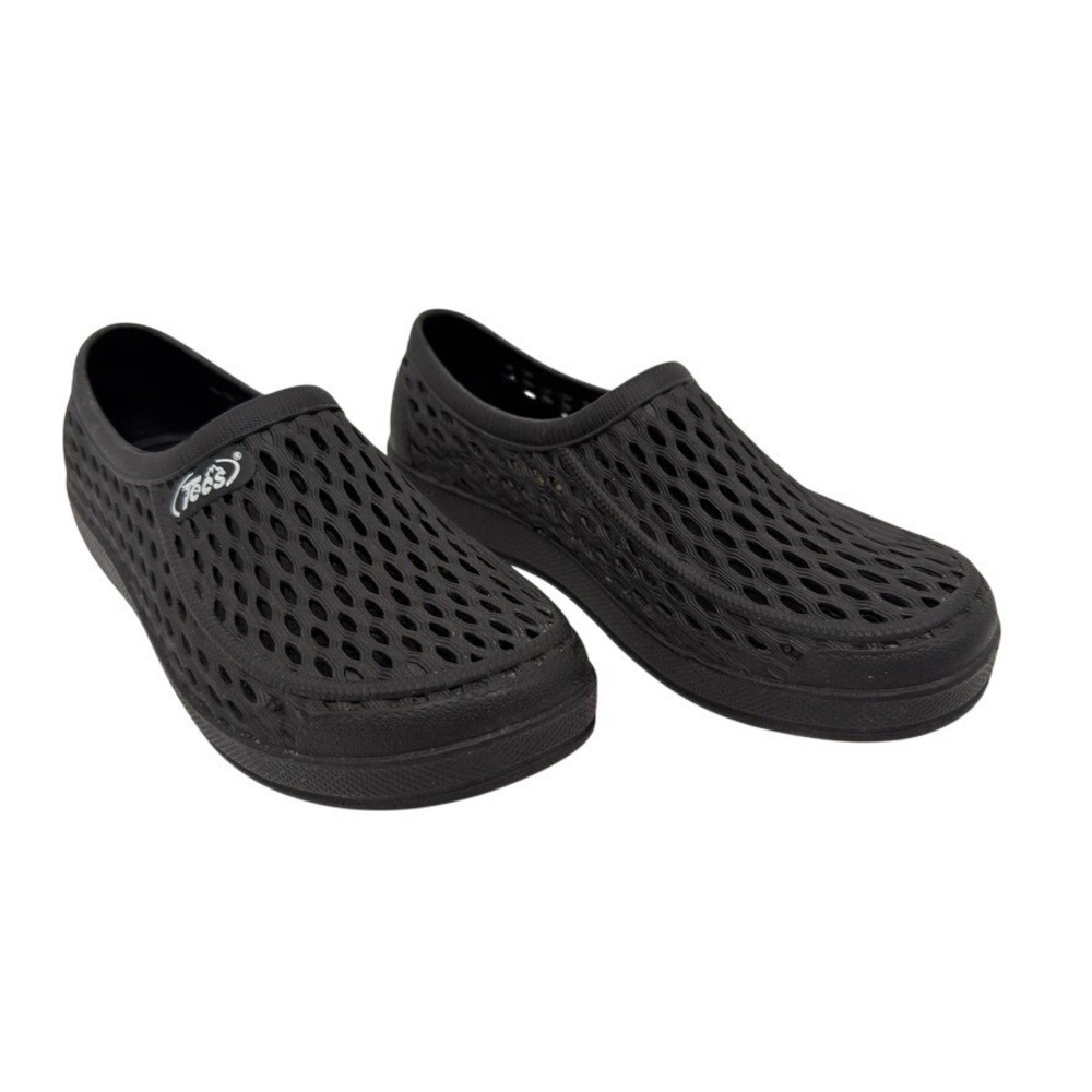 TECS Women's 6 EU 37 Black Mesh Slip-On Comfort Clogs Lightweight